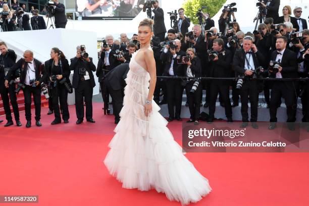 Bella Hadid attends the screening of "Rocketman" during the 72nd annual Cannes Film Festival on May 16, 2019 in Cannes, France.