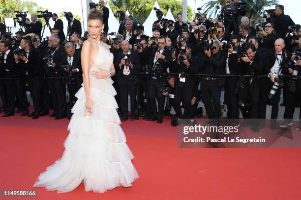 Bella Hadid attends the screening of "Rocketman" during the 72nd annual Cannes Film Festival on May 16, 2019 in Cannes, France.