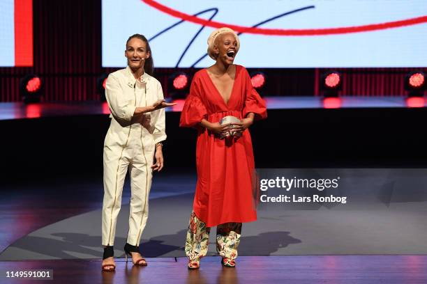 Eva Kruse, President and CEO, Global Fashion Agenda thanks Host Gemma Cairney at the end of Day Two of the Copenhagen Fashion Summit 2019 at DR...