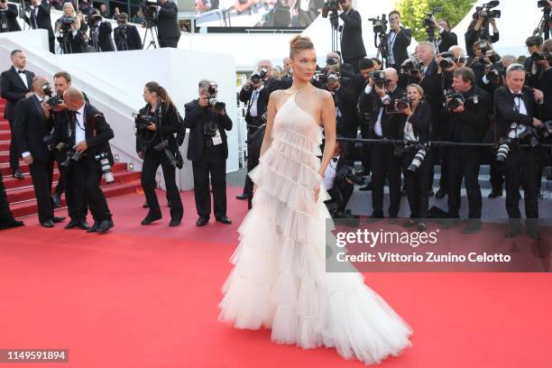 Bella Hadid attends the screening of "Rocketman" during the 72nd annual Cannes Film Festival on May 16, 2019 in Cannes, France.
