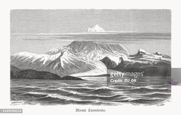 monte sarmiento, 智利火地島, 木雕, 出版1897年 - fuego 幅插畫檔、美工圖案、卡通及圖標