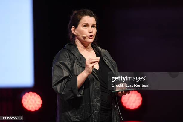 Julia Ormond, actress and founder of ASSET speaks on stage during Day Two of the Copenhagen Fashion Summit 2019 at DR Koncerthuset on May 16, 2019 in...
