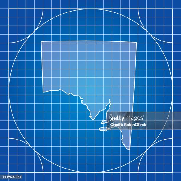 blaupause south australia map - adelaide stock-grafiken, -clipart, -cartoons und -symbole