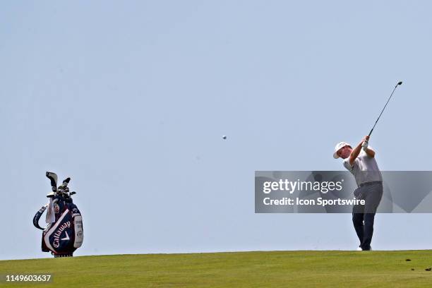 Golfer Branden Grace plays the 9th hole during a practice round for the 2019 US Open on June 11 at Pebble Beach Golf Links in Pebble Beach, CA.
