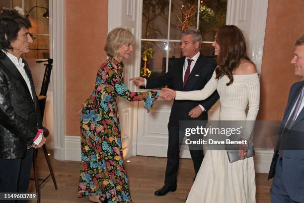 Ronnie Wood, Nicola Formby, Hugo de Ferranti, Catherine, Duchess of Cambridge and CEO of Action On Addiction Graham Beech attend a dinner hosted by...