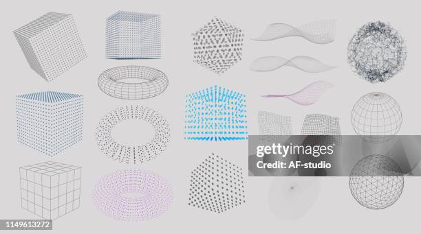 ilustrações de stock, clip art, desenhos animados e ícones de set of 3d elements - three dimensional