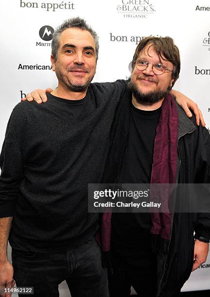 Alfonso Cuaron and Director Guillermo del Toro at the Bon Appetit Supper Club "Rudo Y Cursi" Dinner on January 16, 2009 in Park City, Utah.