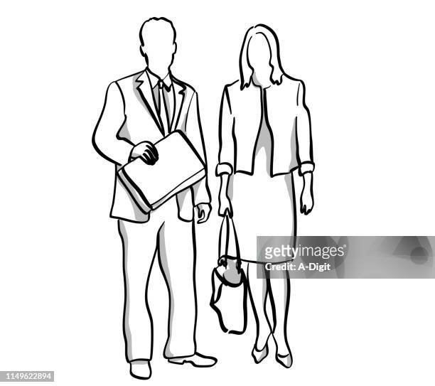business partners - business man standing stock illustrations