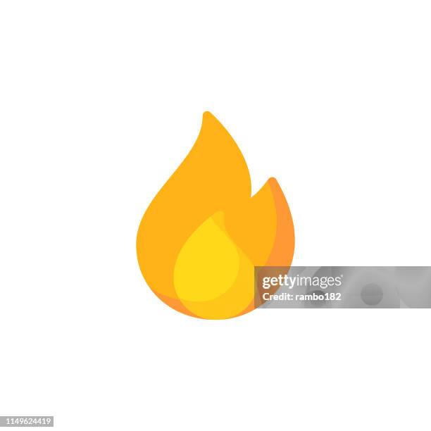fire, flame flat icon. pixel perfect. for mobile and web. - flame illustration stock illustrations