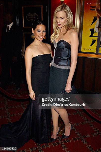 Lucy Liu and Daryl Hannah during "Kill Bill: Volume 1" New York City Premiere - Inside Arrivals at Ziegfeld Theatre in New York City, New York,...