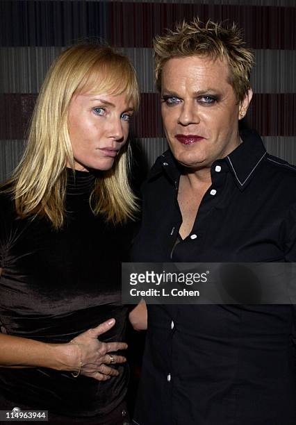 Rebecca De Mornay and Eddie Izzard during MAC Cosmetics & Eddie Izzard Debut "Sexie" at Forty Deuce at Forty Deuce in Los Angeles, California, United...
