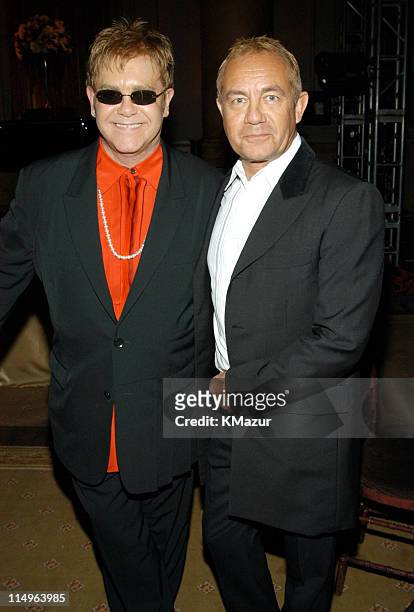 Sir Elton John and Bernie Taupin during Elton John AIDS Foundation "An Enduring Vision" Benefit - Inside at Capitale in New York City, New York,...