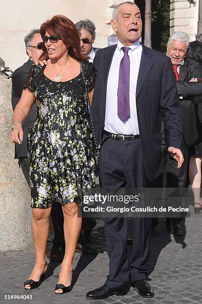 Luca Giurato and Daniela Vergara arrive at the Quirinale Palace to attend the Annual Party hosted by Italy's President Giorgio Napolitano on May 31,...