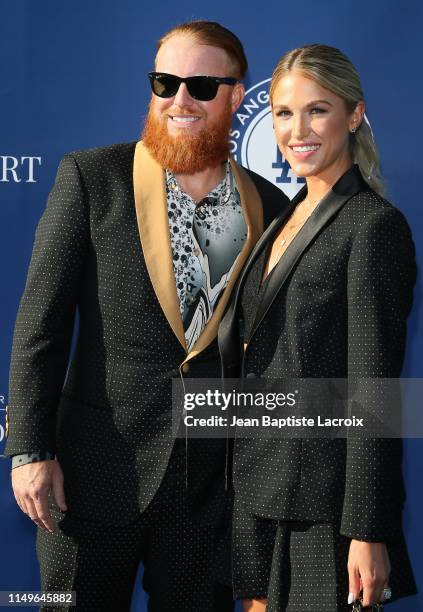 Justin Turner and Kourtney Pogue attend the 5th Annual Blue Diamond Foundation at Dodger Stadium on June 12, 2019 in Los Angeles, California.