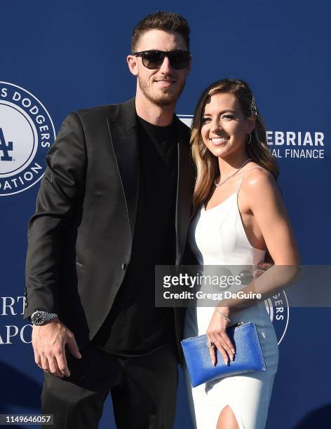 Cody Bellinger and Sabrina DenHamm arrive at the 5th Annual Blue Diamond Foundation at Dodger Stadium on June 12, 2019 in Los Angeles, California.
