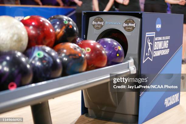 The Stephen F. Austin Ladyjacks take on the Vanderbilt Commodores during the Division I Women's Bowling Championship held at Rollhouse Wickliffe on...