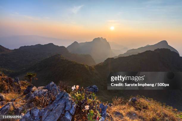 landscape sunset at doi luang chiang dao - u.s. department of the interior stock pictures, royalty-free photos & images