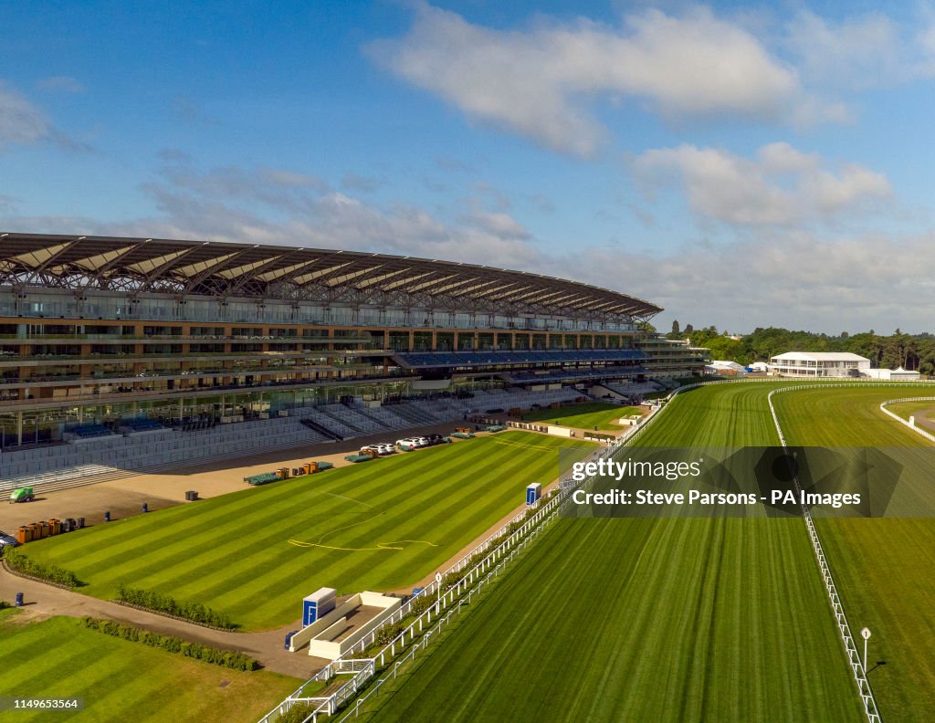 An Aerial View Of Ascot Racecourse In Berkshire Ahead Of The Royal an-aerial-view-of-ascot-racecourse-in-berkshire-ahead-of-the-royal