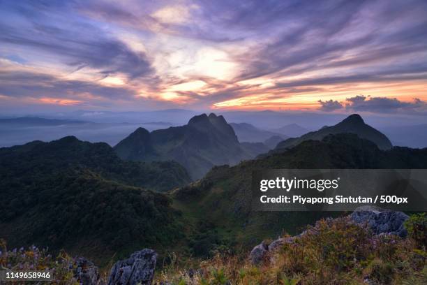 sunset on the doi luang chiang dao - u.s. department of the interior stock pictures, royalty-free photos & images