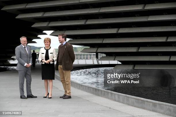 First Minister Nicola Sturgeon with director Philip Long and trustee of the Postcode Culture Charles Dundas during a visit to the V&A design museum...