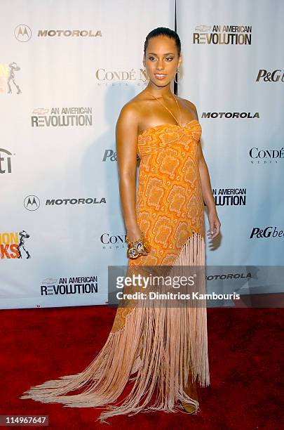 Alicia Keys during Conde Nast Media Group Presents Fashion Rocks 2004 - Arrivals at Radio City Music Hall in New York City, New York, United States.