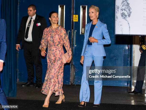 Crown Princess Victoria of Sweden and Dr. Gunhild A. Stordalen attend the EAT Stockholm Food Forum at Annexet on June 13, 2019 in Stockholm, Sweden.