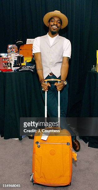Andre 3000 with with Kipling South Beach Travel Bag containing Talent Gift Items