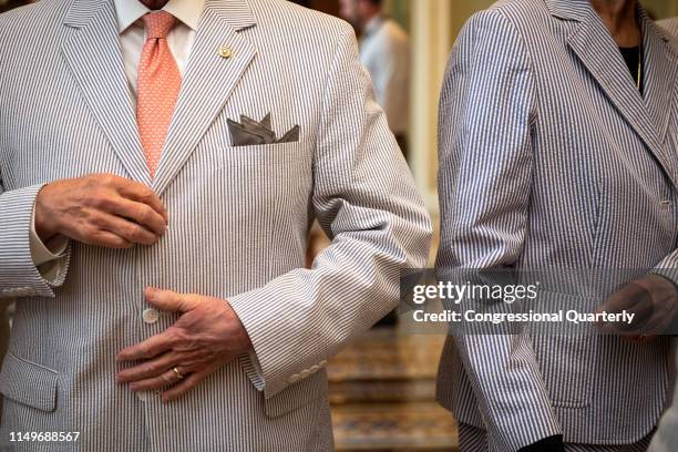 Members of Congress celebrate National Seersucker Day in Washington on Thursday June 13, 2019.