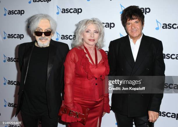 Chris Stein, Debbie Harry and Clem Burke of Blondie attend the 36th Annual ASCAP Pop Music Awards at The Beverly Hilton Hotel on May 16, 2019 in...