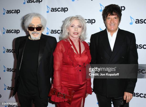 Chris Stein, Debbie Harry and Clem Burke of Blondie attend the 36th Annual ASCAP Pop Music Awards at The Beverly Hilton Hotel on May 16, 2019 in...
