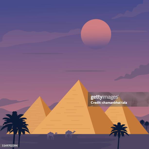 egypt - illustration - giza stock illustrations