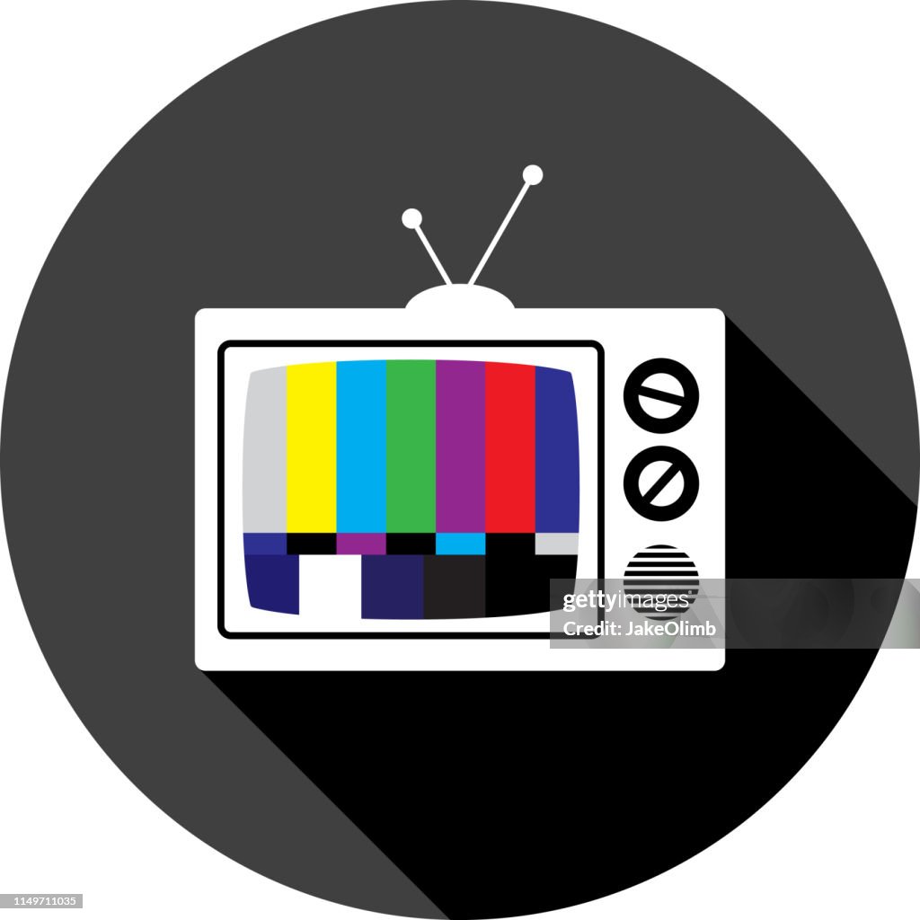 Kleur balken TV icon silhouet