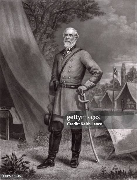 portrait of confederate general robert e. lee - civil war stock illustrations