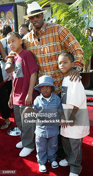 Rapper P. Diddy and his children , Quincy Christian and Justin attend the 2nd Annual BET Awards on June 25, 2002 at the Kodak Theater in Hollywood,...