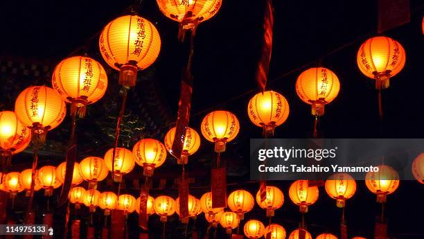 red lanterns celebrating chinese new year - lantern festival stock pictures, royalty-free photos & images