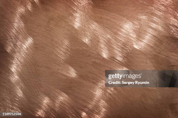 circular brushed metal background - copper detail stock pictures, royalty-free photos & images