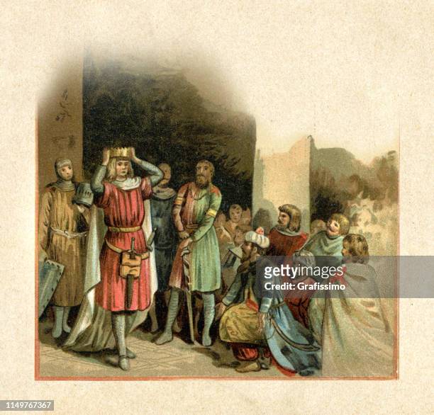 frederick ii coronation as king of jerusalem 1225 - augustus caesar stock illustrations