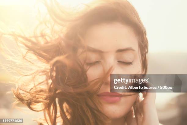 shiny feelings - long hair wind stock pictures, royalty-free photos & images