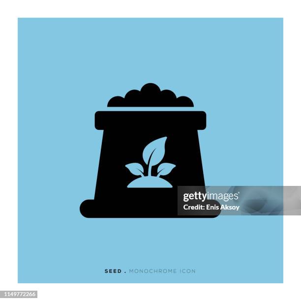 seed monochrome icon - leaf pile stock illustrations