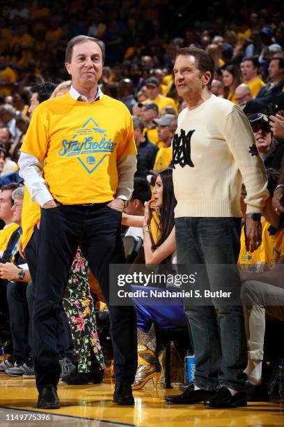 Golden State Warriors Owners Joseph Lacob and Peter Guber attend Game Six of the 2019 NBA Finals between the Golden State Warriors and Toronto...