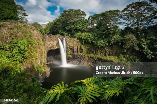 rainbow falls, hilo, wailuku river state park, big island, hawai - hawaiian waterfalls 個照片及圖片檔