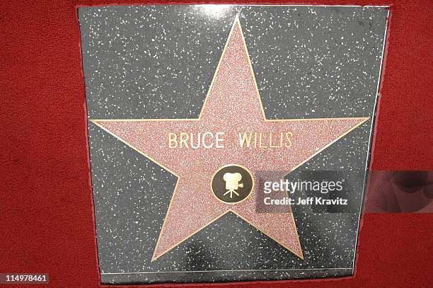Bruce Willis' Star during Bruce Willis of Dreamworks' "Over The Hedge" Honored With A Star On The Hollywood Walk of Fame at Hollywood Walk of Fame in...