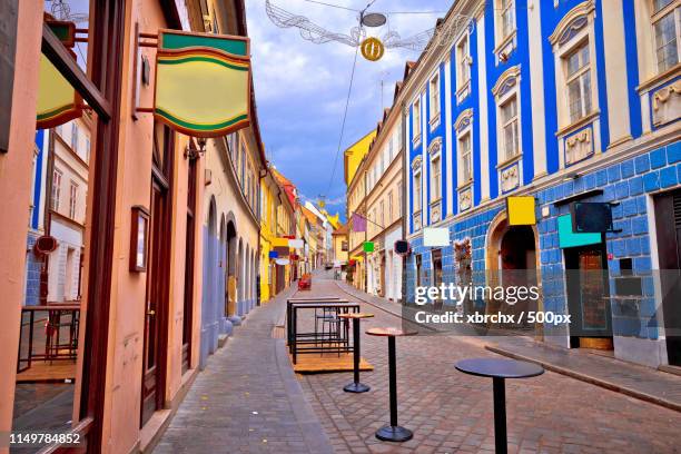 zagreb radiceva street advent view - zagreb food stock pictures, royalty-free photos & images