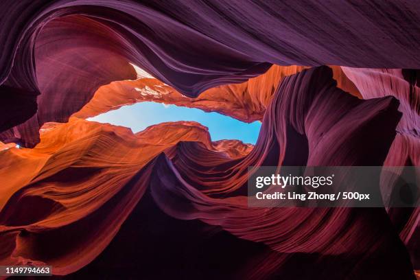 lady dancing in the wind - slot canyon fotografías e imágenes de stock