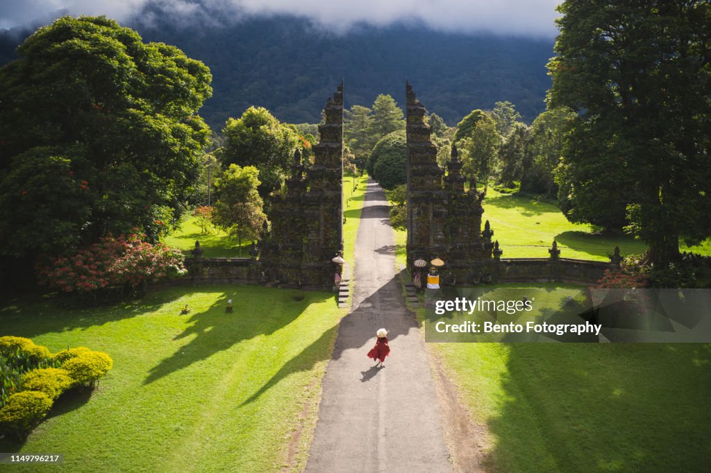 Aerial view of Handara gate, Bali, Indonesia