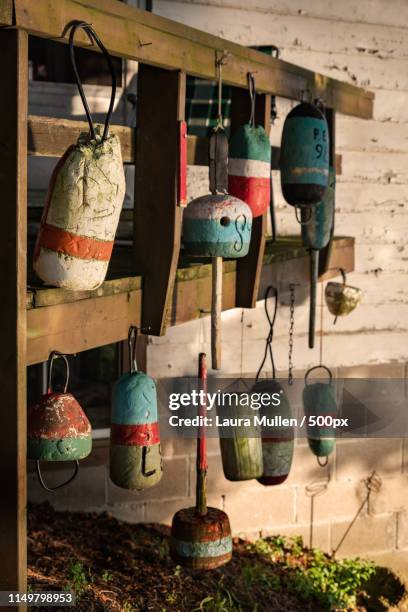 collected buoys - london ontario fotografías e imágenes de stock