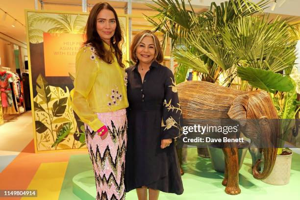 Jodie Kidd and Desiree Bollier attend a colourful celebration of All Things India at Bicester Village on May 17, 2019 in Bicester, England.