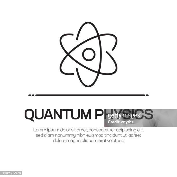 quantum physics vector line icon-simple thin line icon, premium quality design element - atom stock-grafiken, -clipart, -cartoons und -symbole