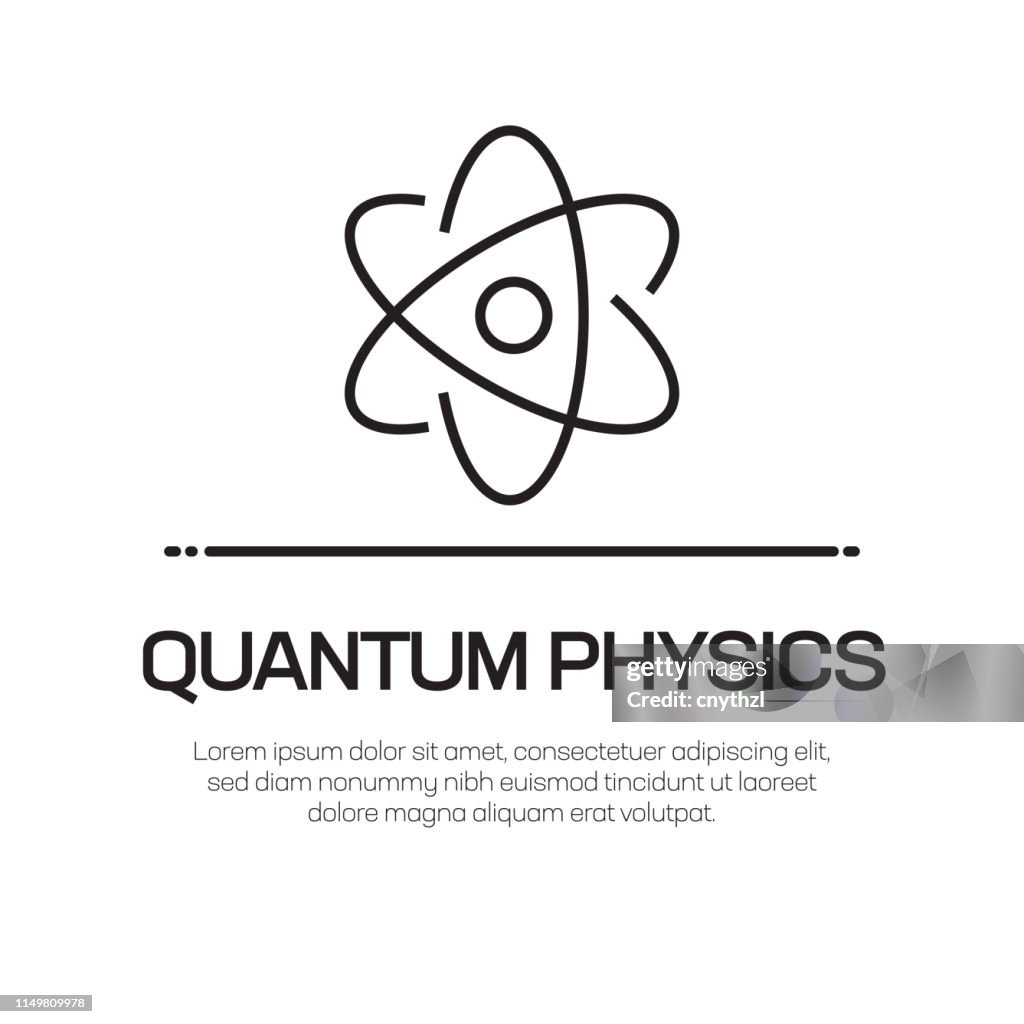 Icono de línea de vector de física cuántica-icono de línea delgada simple, elemento de diseño de calidad premium