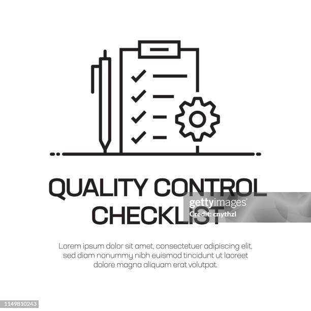 quality control checklist vector line icon - simple thin line icon, premium quality design element - paper manufacturing stock illustrations